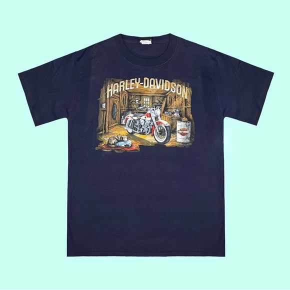 2020 Navy Harley Davidson Daytona Beach Shirt 🏍⛱ - Picture 1 of 4